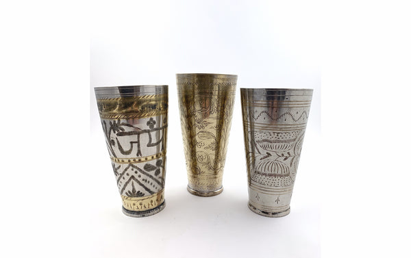 Vintage Brass Lassi Cups - Large - Drift Home and Living