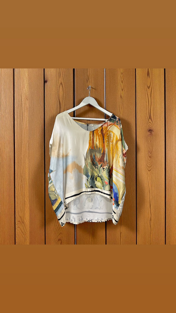 Silk Shirt French Print