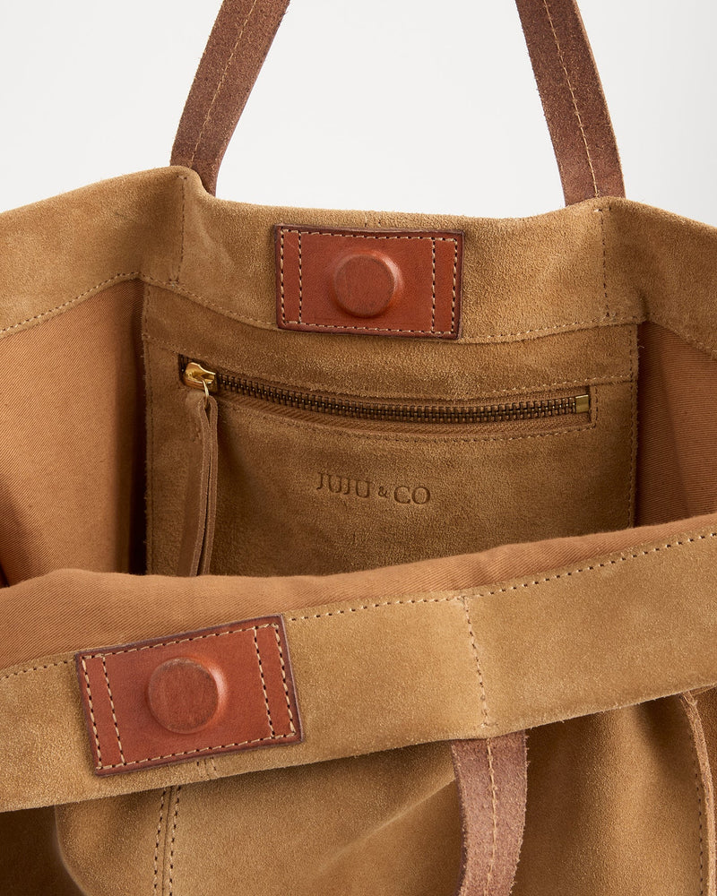 Avery Suede Bag - Camel