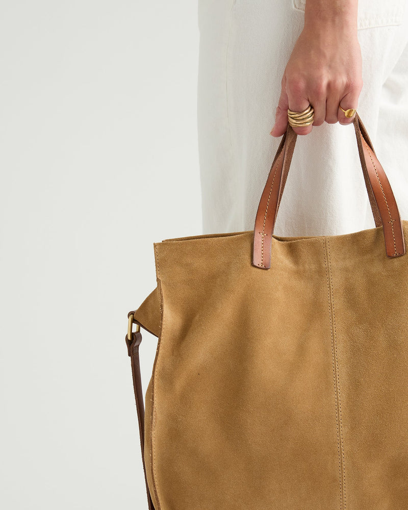 Avery Suede Bag - Camel