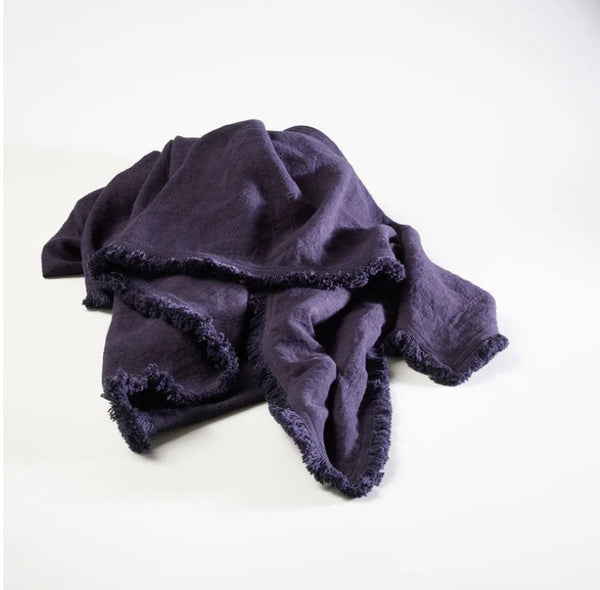 Luca Boho Throw Blanket Navy