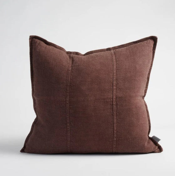 Luca Linen Cushion Chocolate
