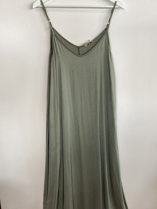 Viscose/Silk Slip Dress - Leaf