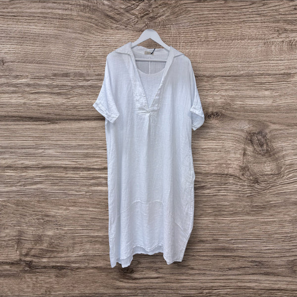 Linen Dress with Extra Piece Front