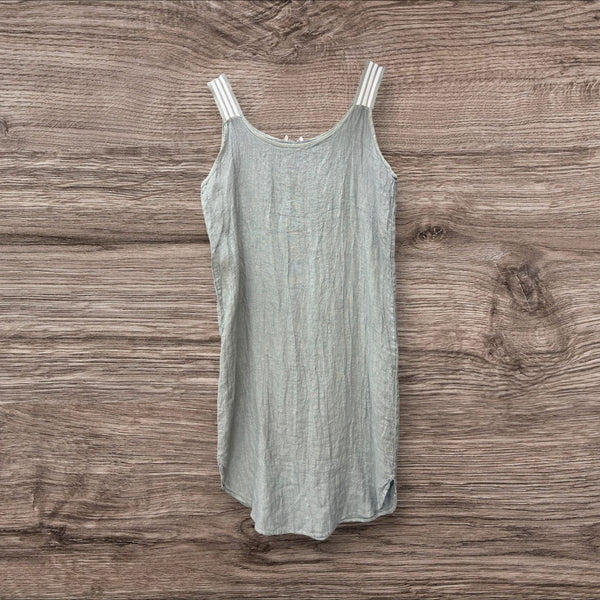 Linen Dress with Stripe Straps