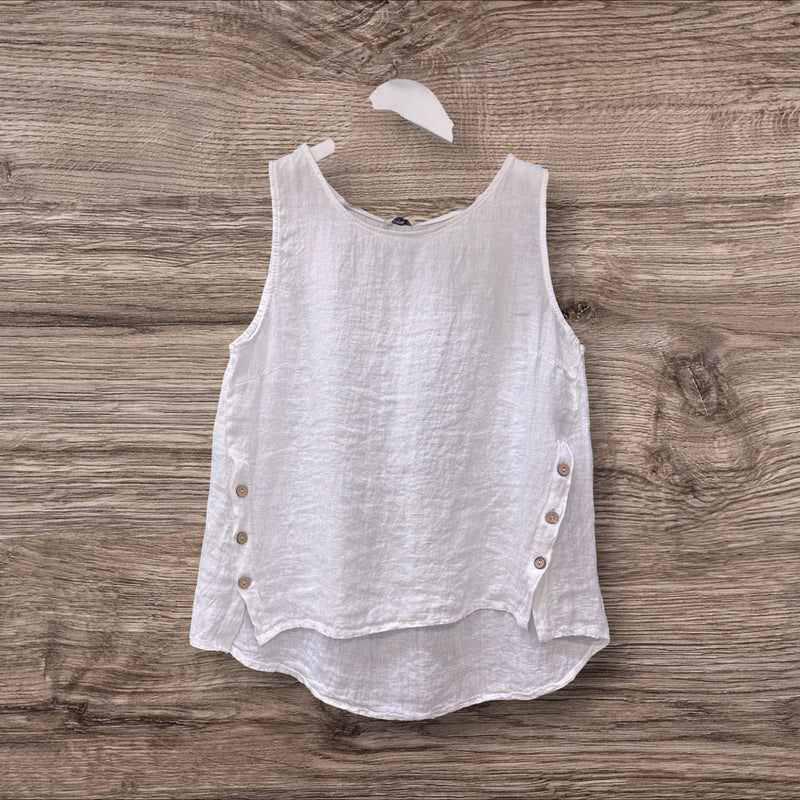 Linen Top with Side Buttons