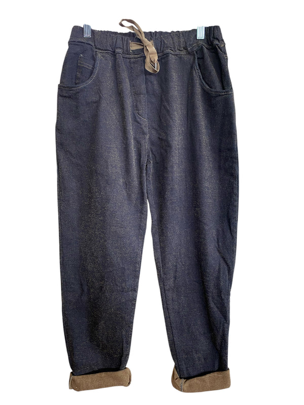 Cotton Denim Pants