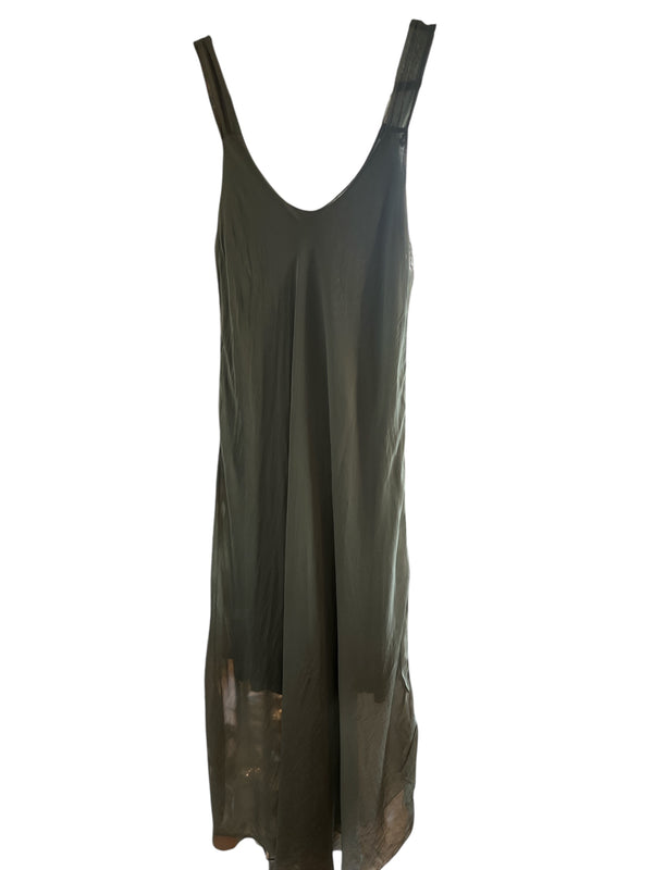 Silk Blend Dress with Cotton Underlay