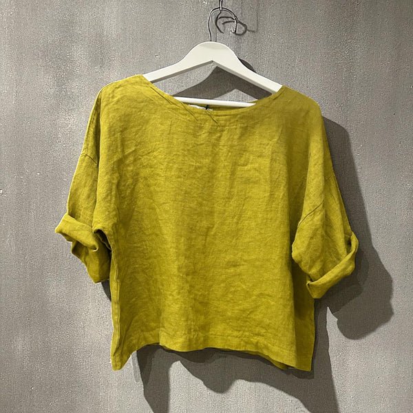 Linen Top with 3/4 Sleeve