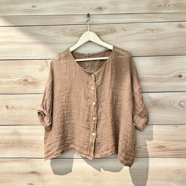 Linen Shirt Round Neck