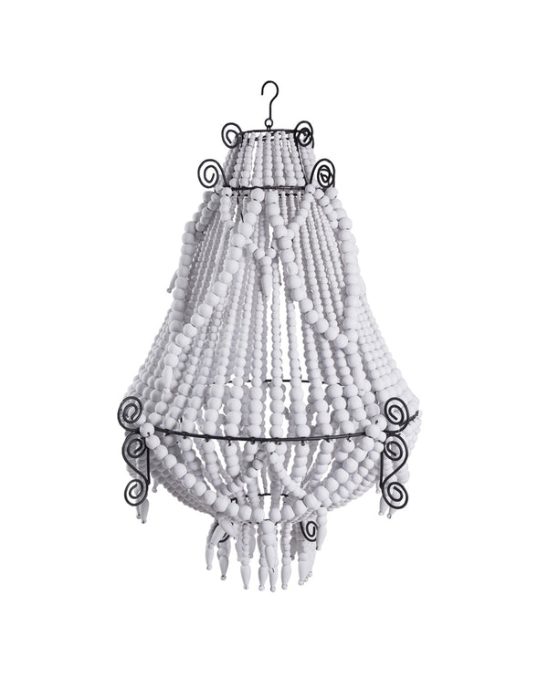 Duchess Small Beaded Chandelier - White - Drift Home and Living