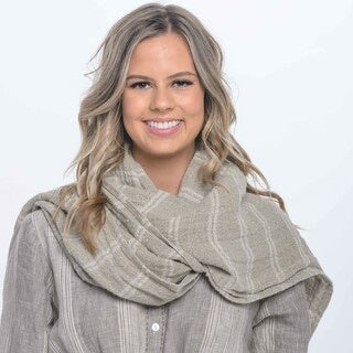 Handloomed Linen Scarf  - Stripe - Drift Home and Living