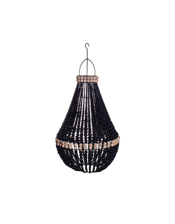 Empire Beaded Chandelier - Black/Natural - Drift Home and Living