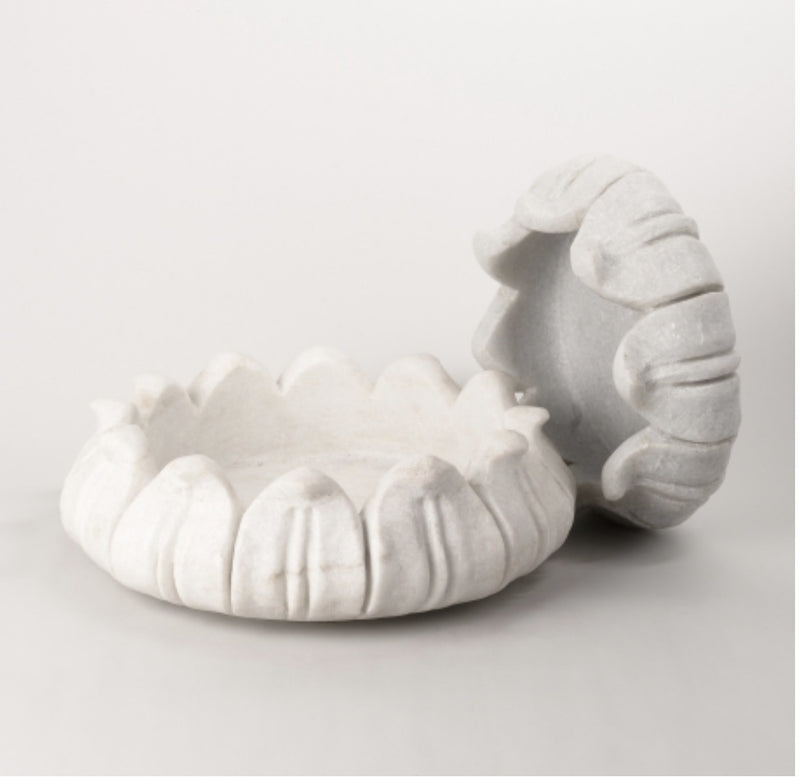 Marble Lotus Bowl 22cm - Drift Home and Living