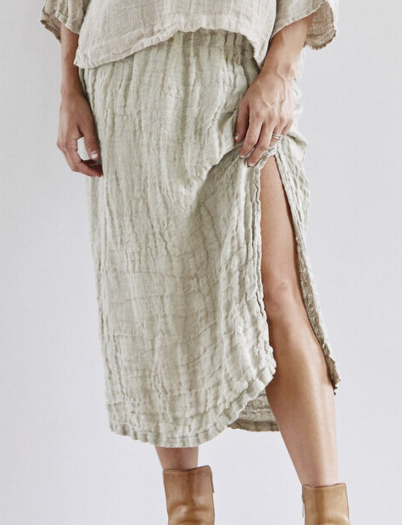 Linen Maxi Skirt with side splits - Drift Home and Living