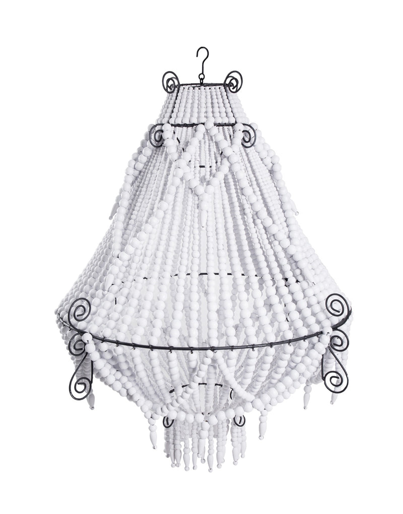 Duchess Large Beaded Chandelier - White - Drift Home and Living