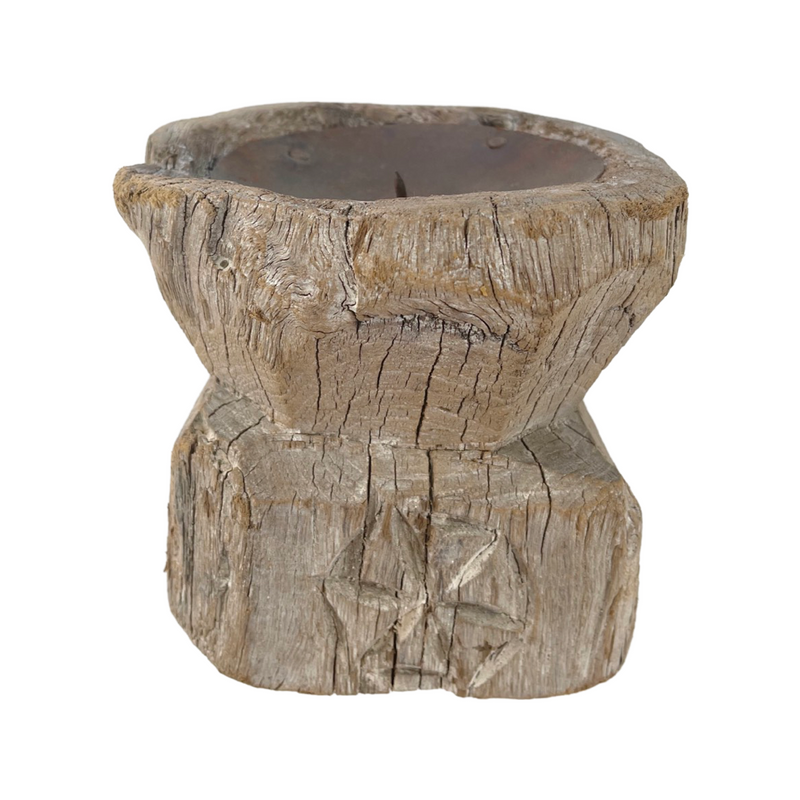 Candle Stand - Antique Binjani  Small Bleached - Drift Home and Living