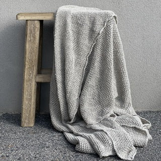 Rustic Linen Knitted Throw - Drift Home and Living