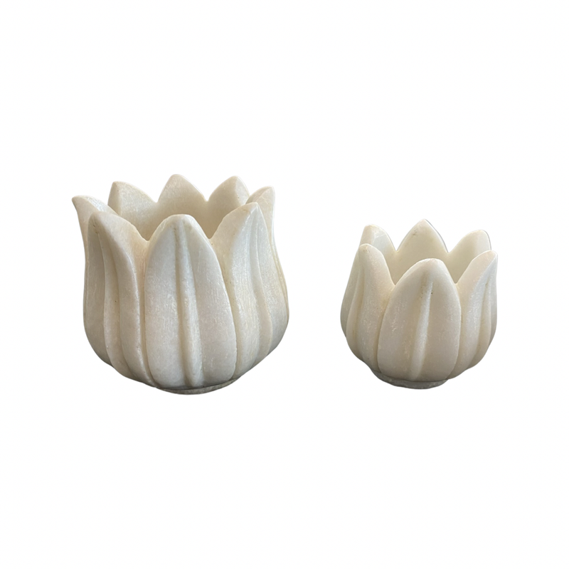 Marble Lotus Candle Holder - Drift Home and Living