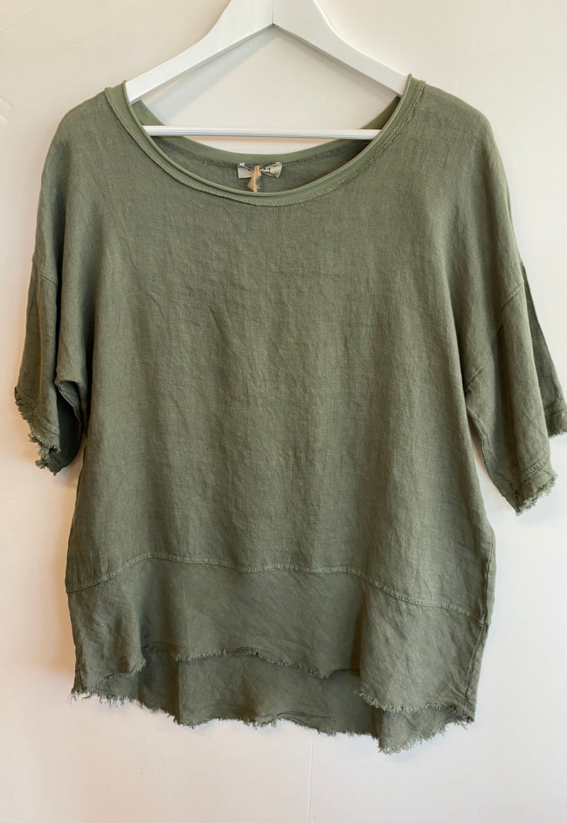 Linen Top with frayed edge - Drift Home and Living