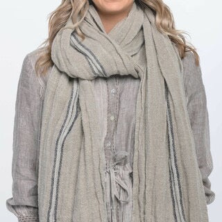 Handloomed Linen Scarf  - Stripe - Drift Home and Living