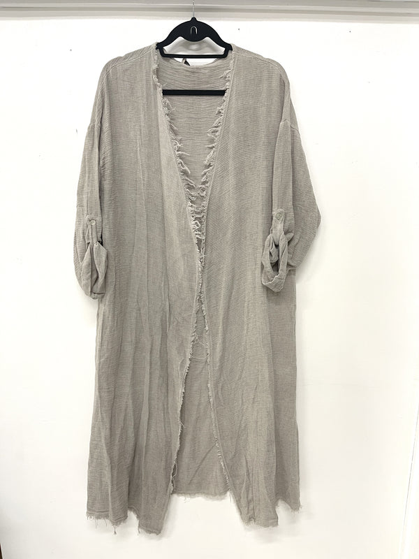 Woven Linen Long Jacket - Drift Home and Living