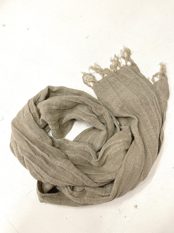 Handloomed Linen Scarf - Plain - Drift Home and Living