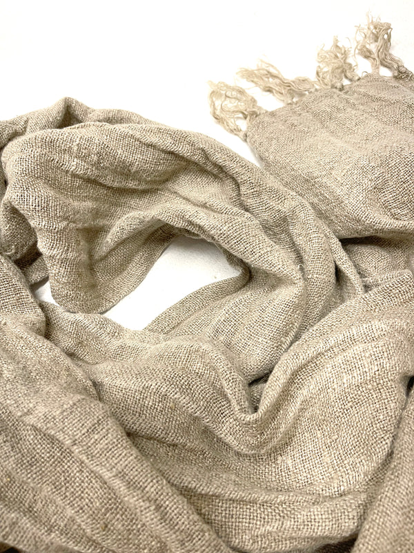 Handloomed Linen Scarf - Plain - Drift Home and Living