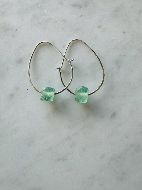 Silver Recycled Glass Hoops