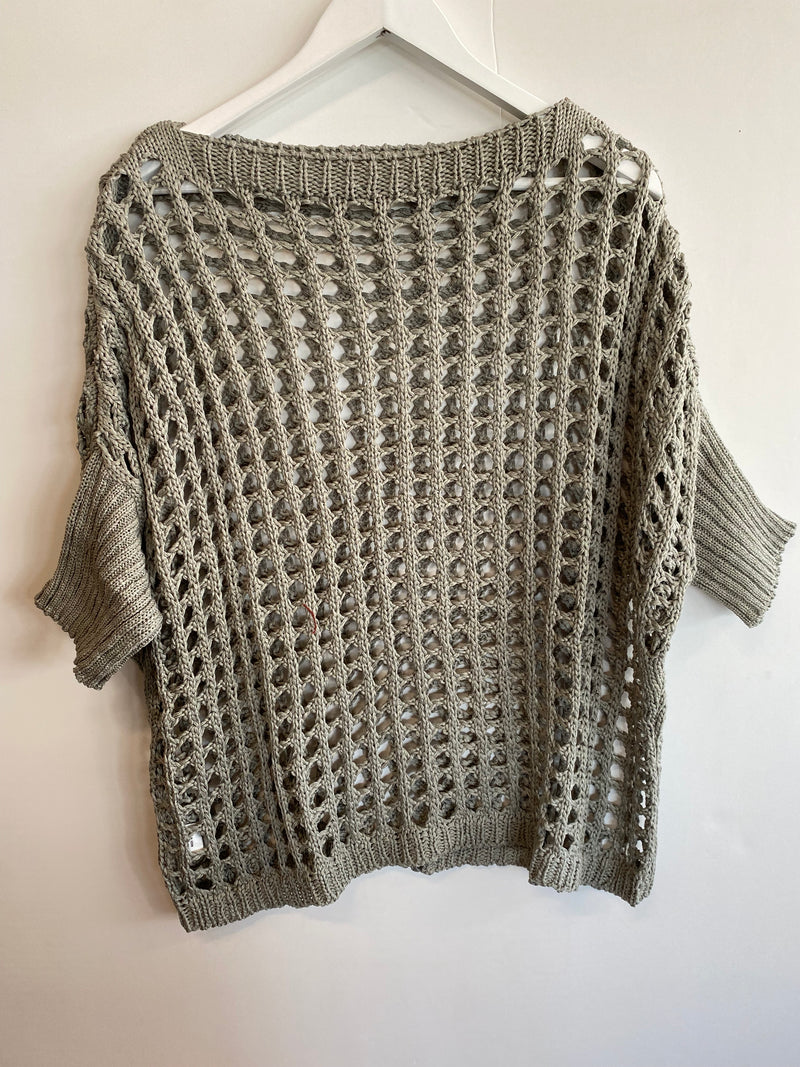 Crochet top with rib arms - Drift Home and Living