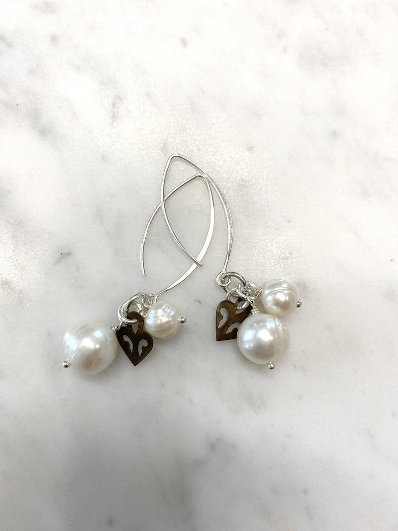 Earrings - Vintage Detail & Freshwater Pearls 2