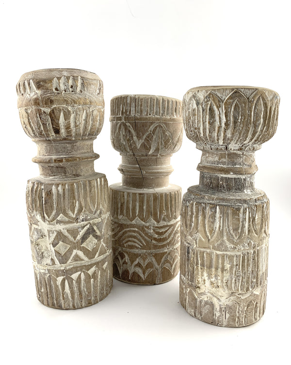 Candlesticks - Carved - Drift Home and Living